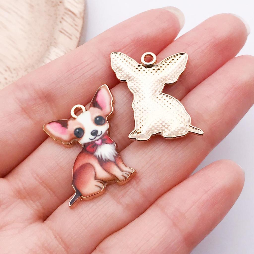 Cartoon Dog Pendants: Chihuahua, Corgi, Golden Retriever, French Bulldog, Dachshund Collars