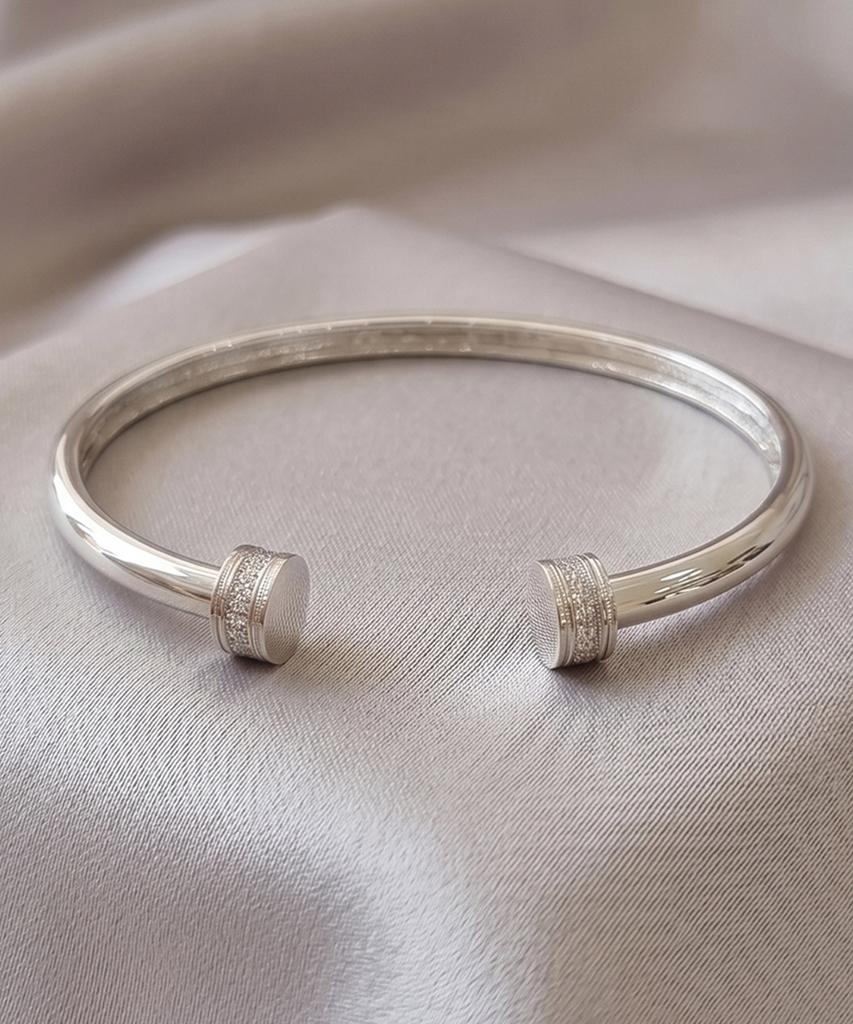 Helene Jewelry 925 Silver Force Line Bangle Silver Bracelet