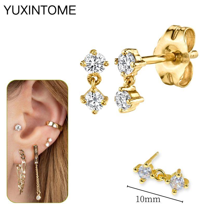 925 Silbernadel Exquisite Weiße Zirkon Steckerohrringe für Damen Geometrische Lange Kette Quaste Ohrringe Luxuriöser Schmuck