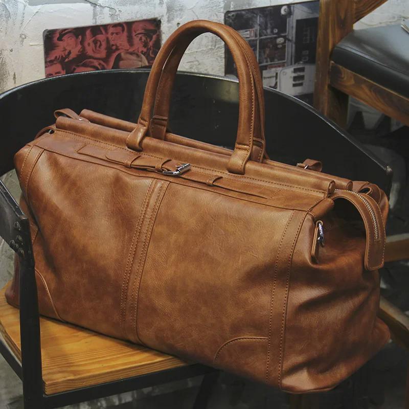 Pánská velkokapacitní retro crossbody cestovní a fitness taška 