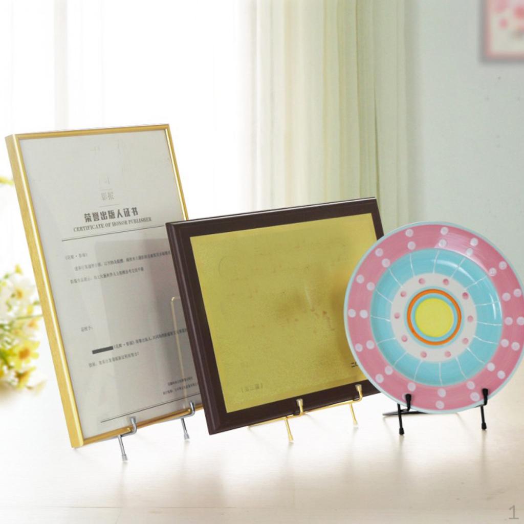 

6 -13 Iron Stand Easel Art Display Dish Rack Book Silver, Rustproof L