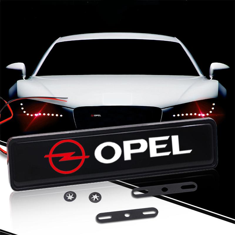 Car Front Grille Sticker Badge Head Grill R LINE Emblem LED Light For Opel Insignia Astra H G J Antara Vectra Vivaro Corsa C D Zafira B Car Styling