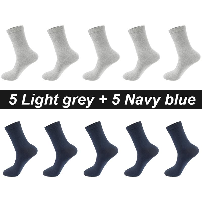 Lot de 10 paires de chaussettes pour homme en coton peigné, noires, décontractées, respirantes, de haute qualité, grandes tailles (38-48)
