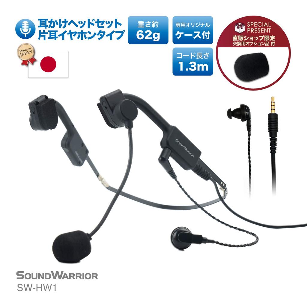 SOUNDWARRIOR Made in Single Earphone Ultra Includes Original B-Frame-air Headset, Japan, Type, Lightweight, Wired, 3.5mm 4-Pole, Foldable, Case,