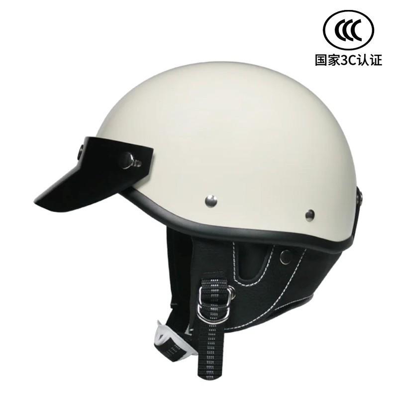 Retro Motorcycle Half Helmet 3C Certified Harley Electric Bike All Winter Safety