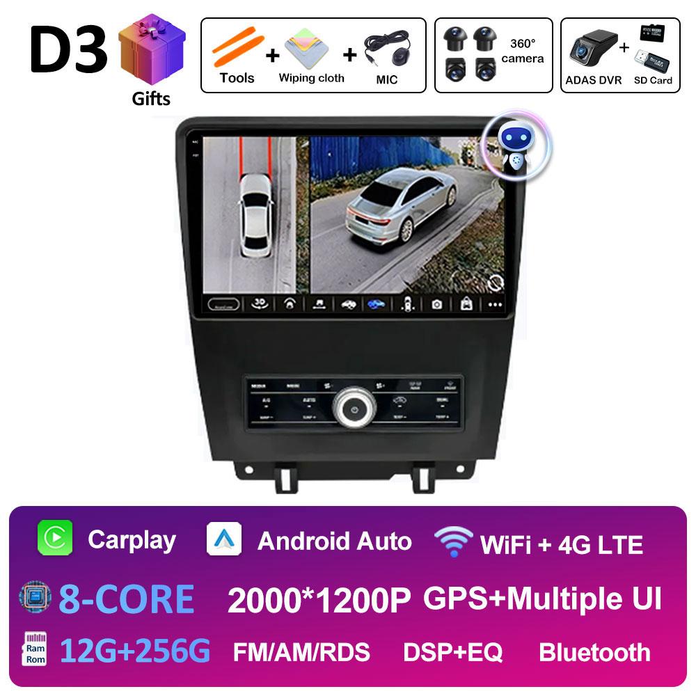 For Ford Mustang 2009 2010 2011 - 2014 DSP Stereo GPS Navigation Car Video Radio Multimedia Player Android Auto Cooling Fan WIFI