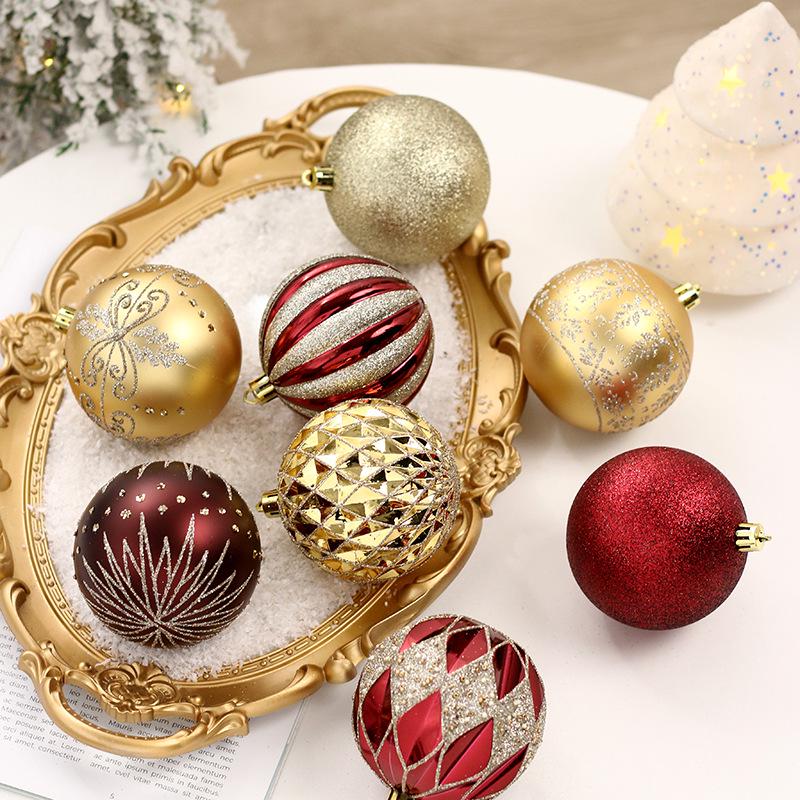 Elegant 8CM/16 Painted Christmas Ball Set: Exquisite Cross-Border Tree Decorations