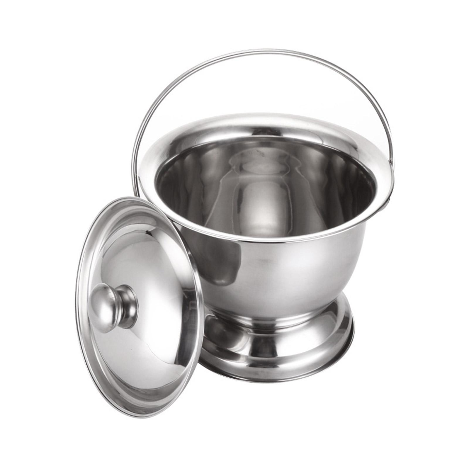 Stainless Steel Bedpan Urinal Pot Potty Urinal Bottle with Lid Portable Toilet For Elderly Disabled And Children 1