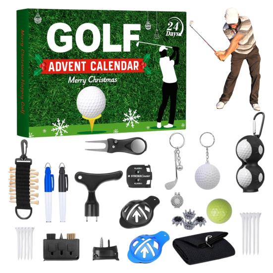 Golf Advent Calendar 2025 for Men Teen Boys 24 Days Christmas Countdown Calendar with Golf Balls Tees Ball Markers Holiday Gift for Dad Husband