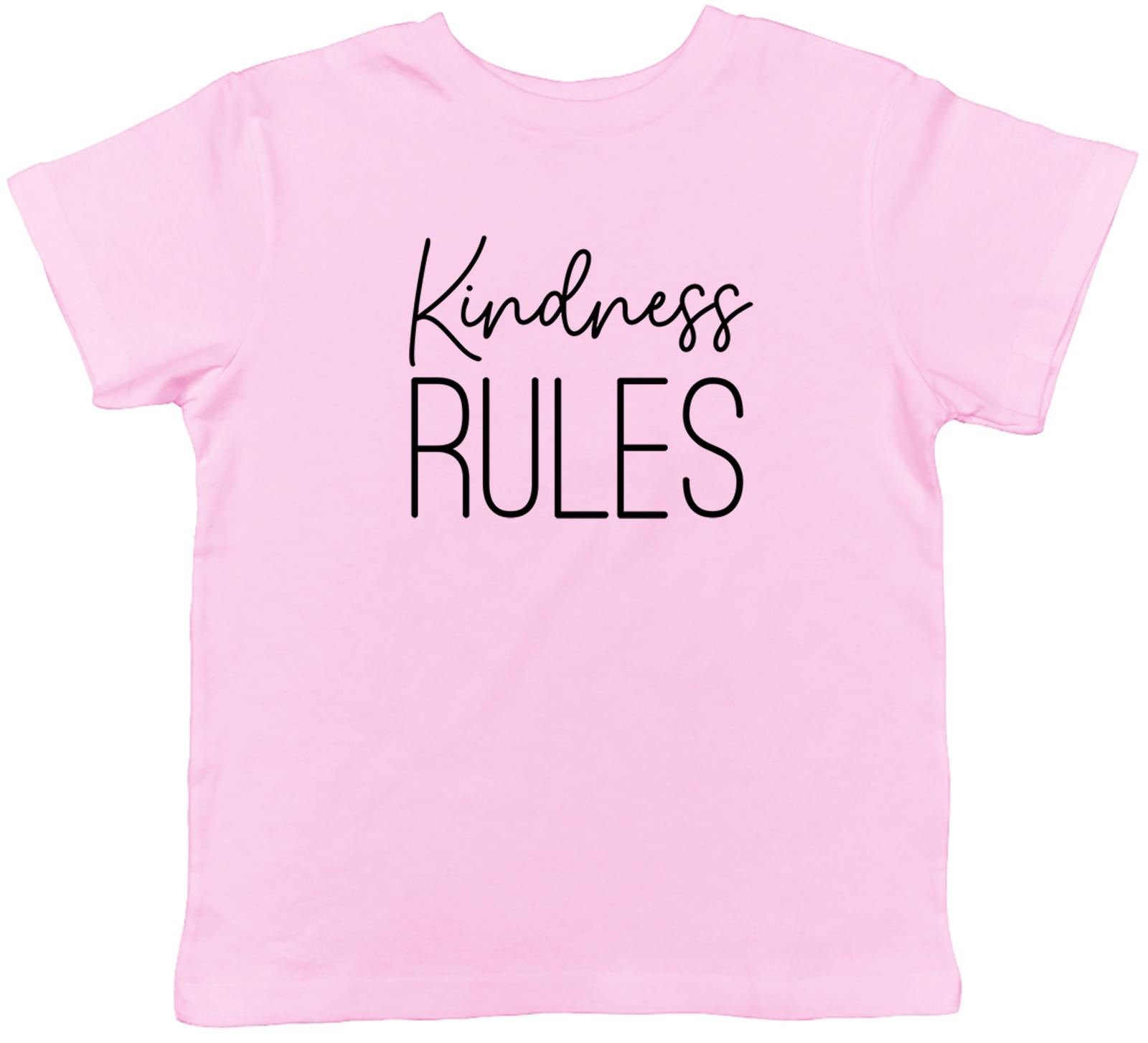 Kindness Rules Script Writing Childrens Kids T-Shirt Boys Girls 130