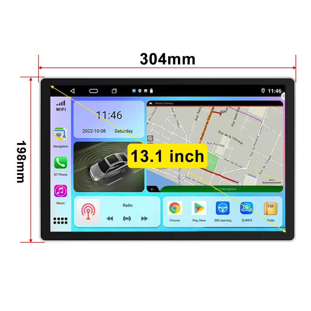 13" Inch 2 Din Car Android Radio Stereo Video Player GPS 2din Universal CarPlay Auto Multimedia Stereo 2 DIN For Style