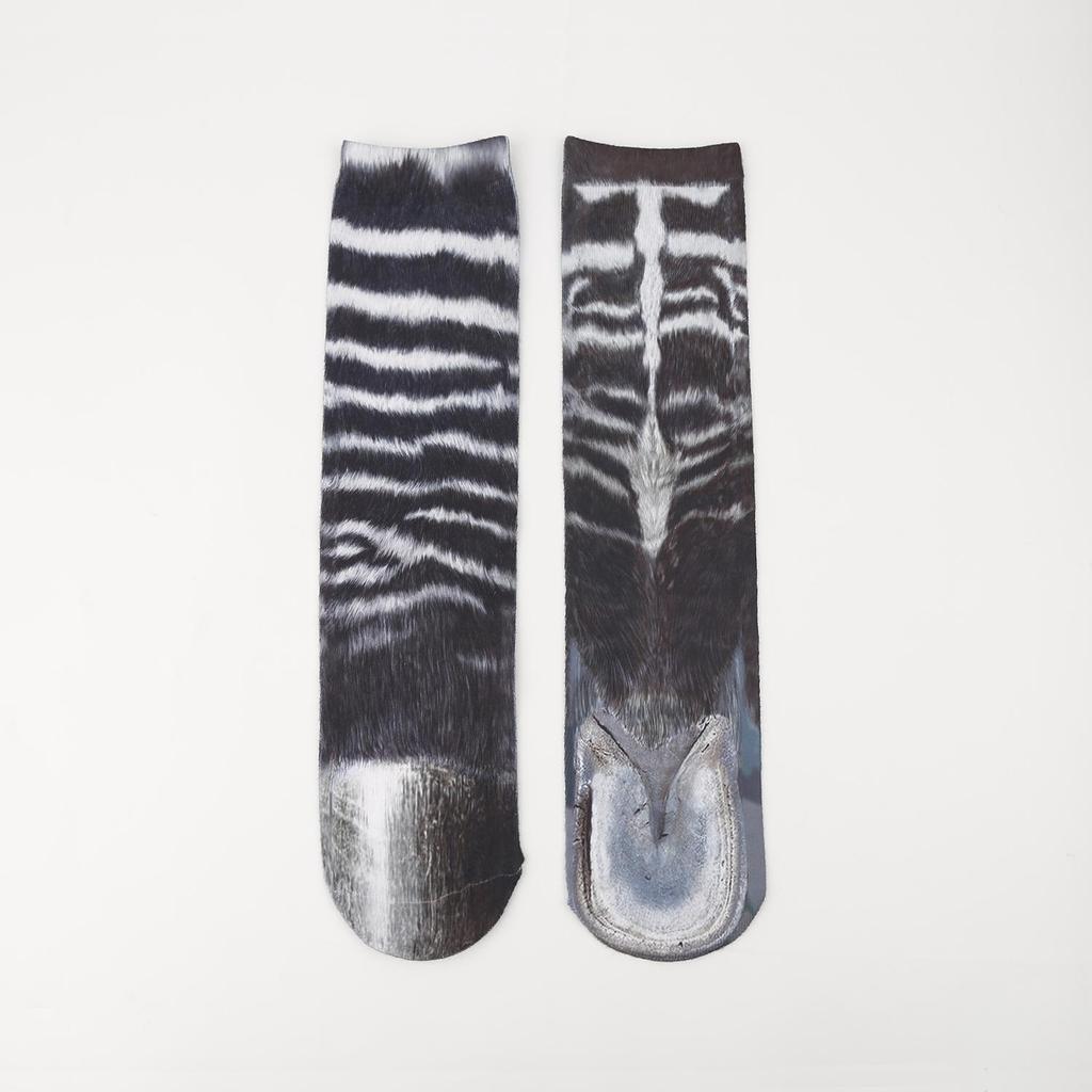 Meias de Meia Panturrilha Garra de Animal - Meias Divertidas Estampadas para Adultos e Crianças