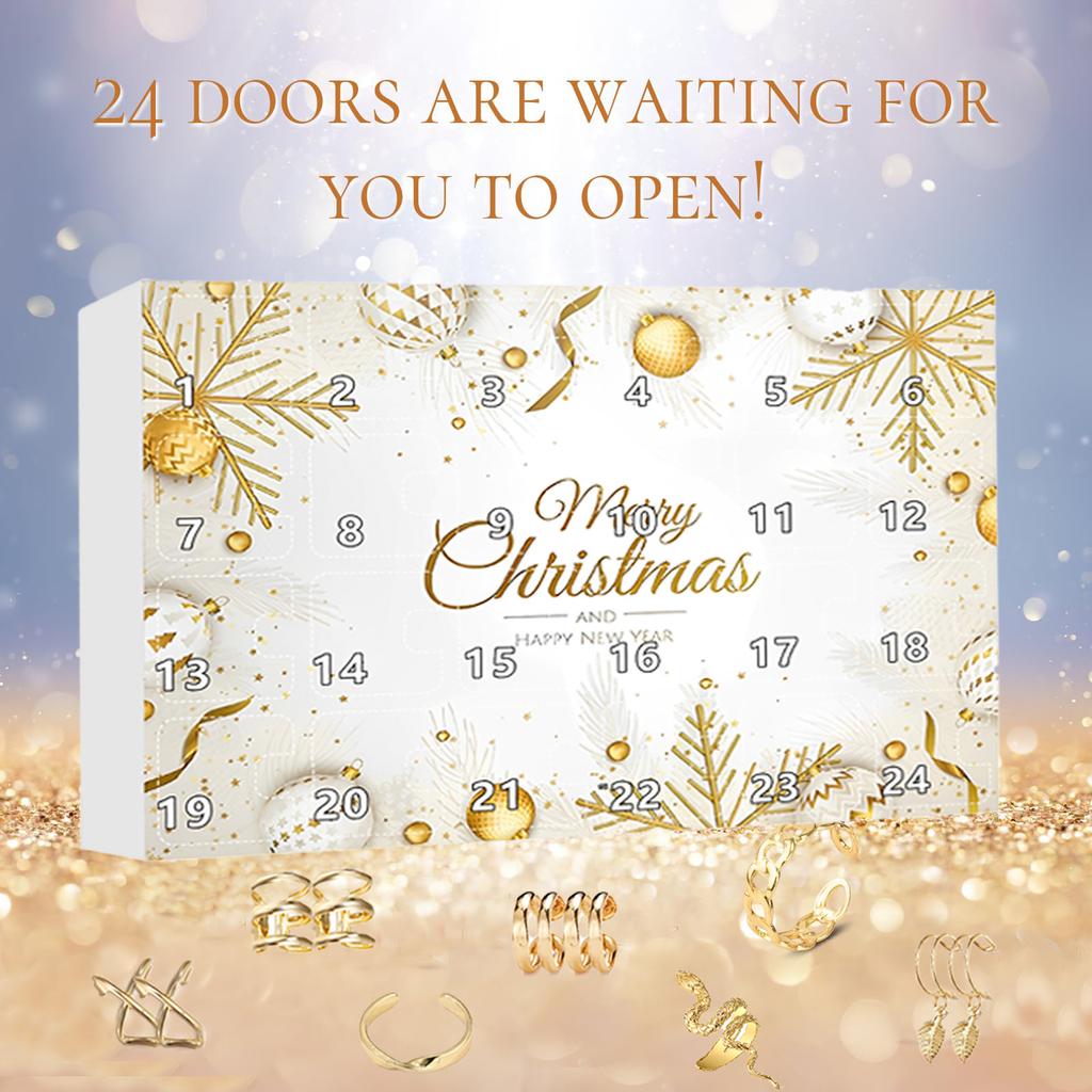 3D Jewelry Advent Calendar For Adults Women, 24 Day Christmas Countdown Calendar, Necklace Ring Earrings Bracelet Christmas Surprise Gift