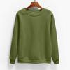 Women's Fashion Casual Round Neck Long Sleeve Fleece-Lined Solid Color Sweatshirt