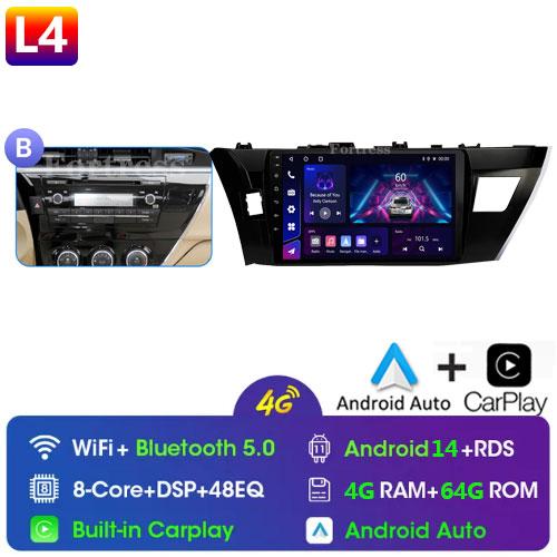 Android 14 2 Din Car Radio for Toyota Corolla Ralink 2014-2016 Multimedia Video Player Navigation MP5 Stereo Carplay Head Unit