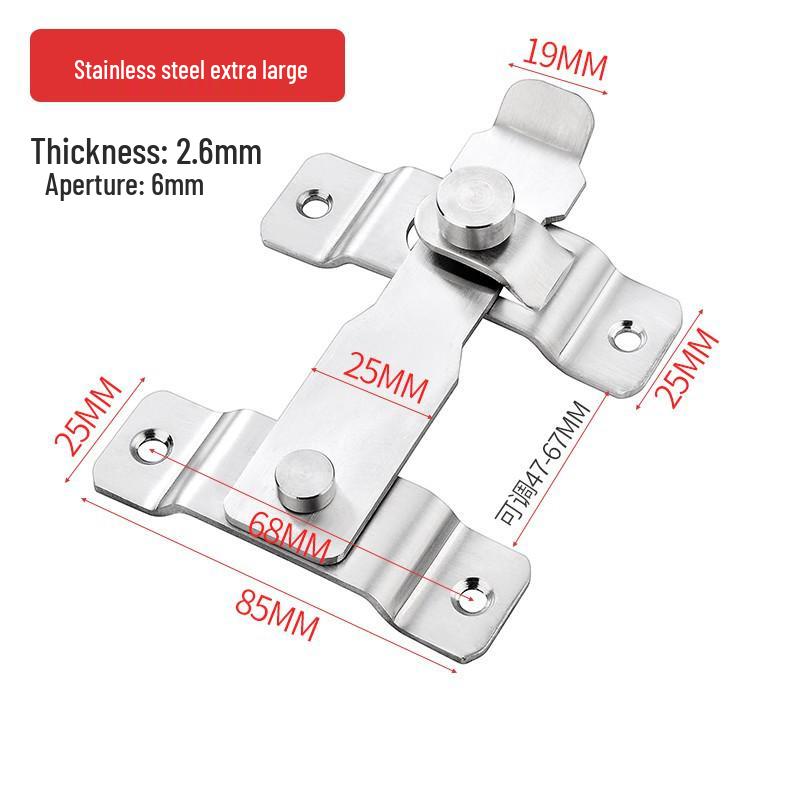 Right-Angle Push-Pull Door Latch Bolt for Sliding and House Doors.