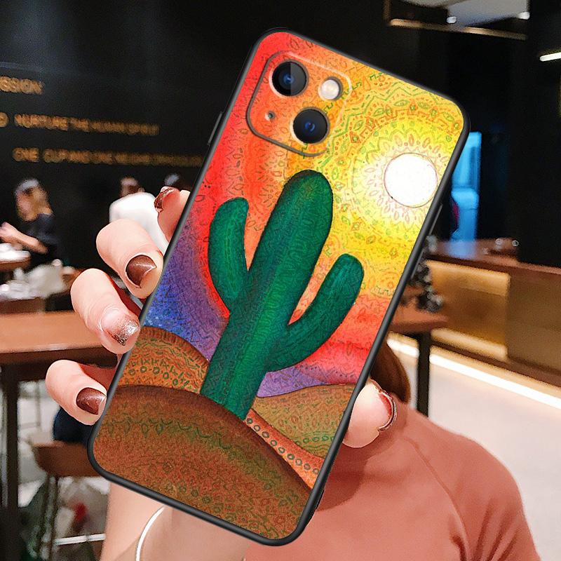 Plant Cactus Phone Case For iPhone 16 Pro Max 15 13 12 11 14 Pro Max Plus 12 13 Mini XR 16e Funda Cover