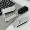 Foldable Mirror Comb Portable Mini Siz Scalp Massage Hairbrush with Retractable Mirror for Pocket Outdoor Travel Use Airbag Comb