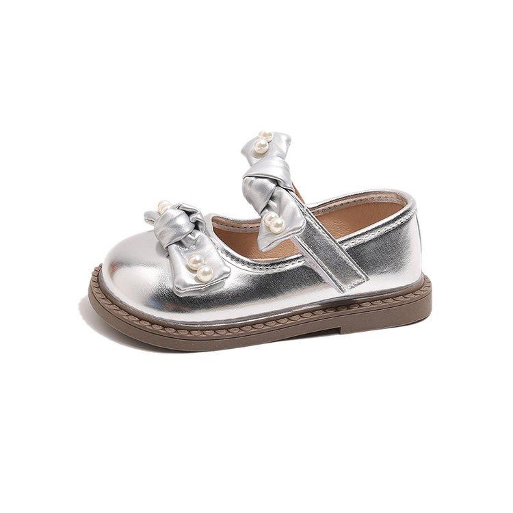 Girl princess small leather shoes spring and autumn 2025 new children's foreign style bow performance girl Mary Jane single shoes