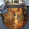 Autumn Forest Deer Round Area Rug,Carpet Rug for Living Room Bedroom Sofa Playroom Decor,Non-slip Floor Mat