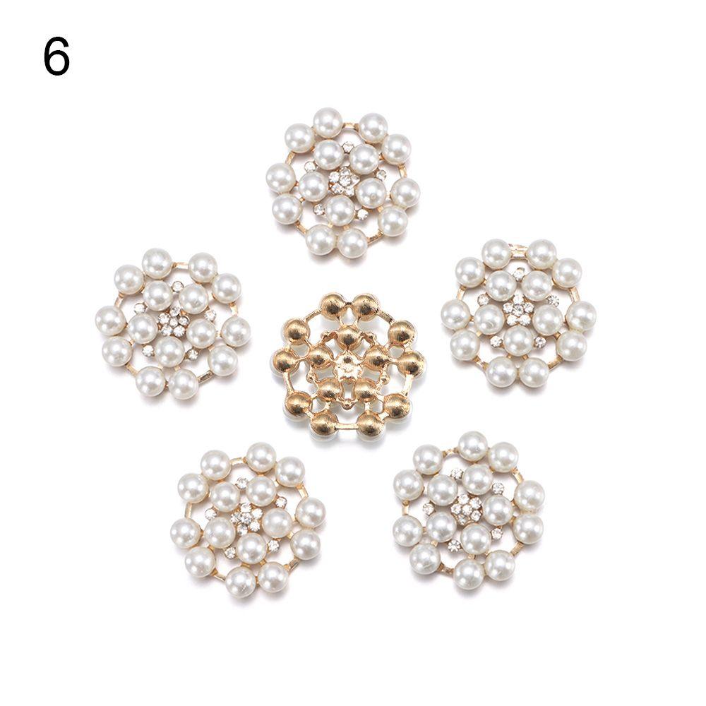 Flower-shaped Hat Accessories Headwear Accessories Pearl Hairpins Pearl Button Rhinestone Buttons