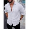 Autumn Linen Shirt Long Sleeve Lapel Breathable Casual Men's New Chinese Pocket Shirt