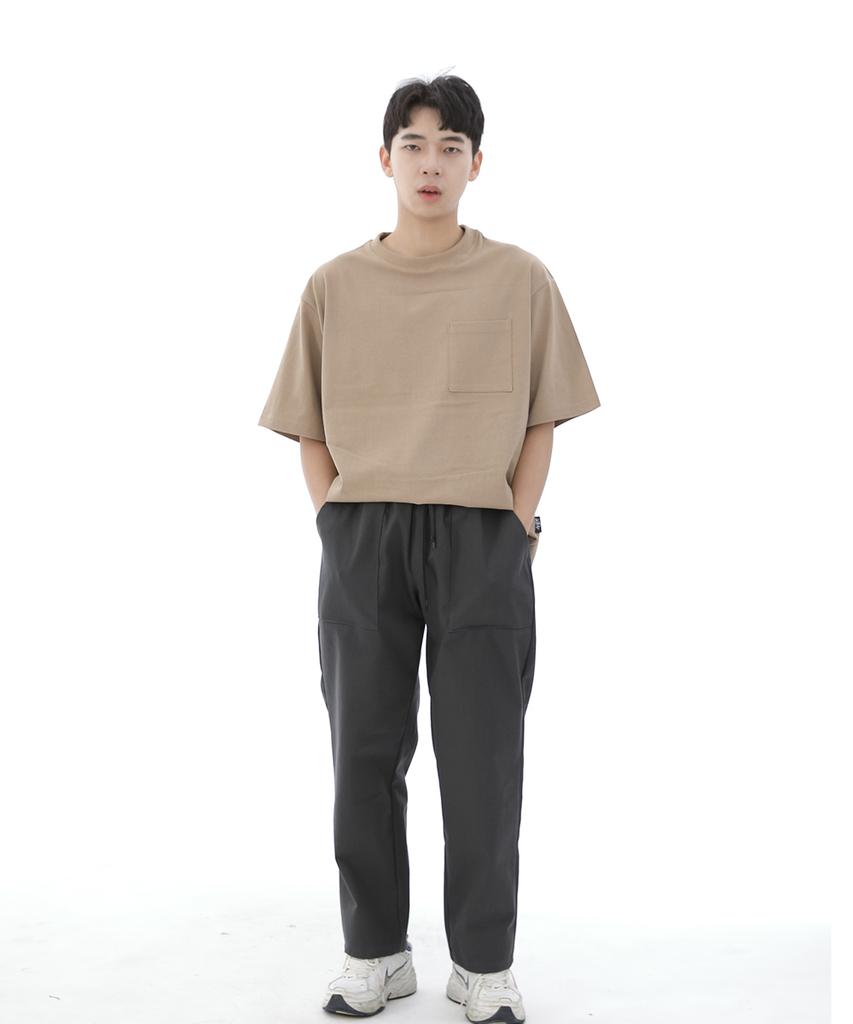 Seinteukeulu Wide Ankle Drop Fatigue Pants Waf-319 Dark Gray