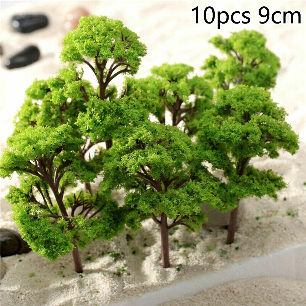 10Pcs 7cm Trees Model Garden Wargame Train Railroad Micro Landscape Park Scenery Scale Tree