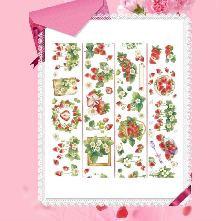 Flower Decorative Tape Water Resistant PET Tape Aesthetic Scrapbooking Tape for Journal Photo Album Planner Wrapping