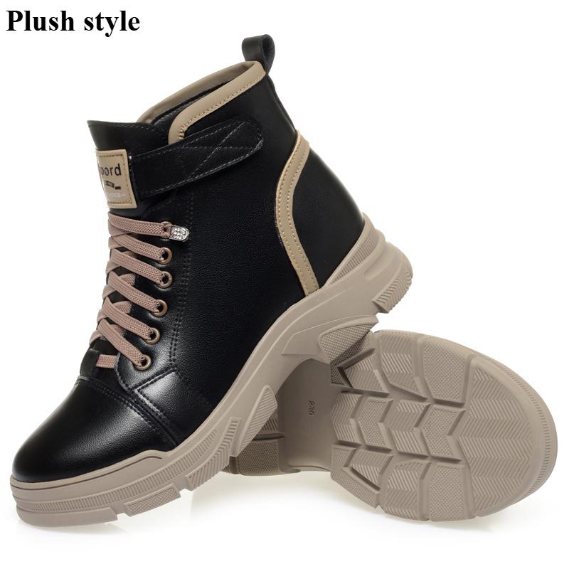 

Весна и осень Новые повседневные туфли Женские ботинки на шнуровке Белые туфли Толстая подошва Плюс Мягкая бархатная подошва Мягкая поверхность Женские хлопковые ботинки 41