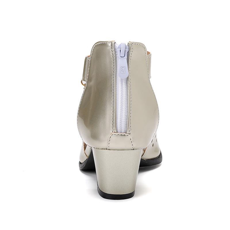 Women's high-heeled sandals summer comfortable versatile thick heel large size Roman fish mouth sandals