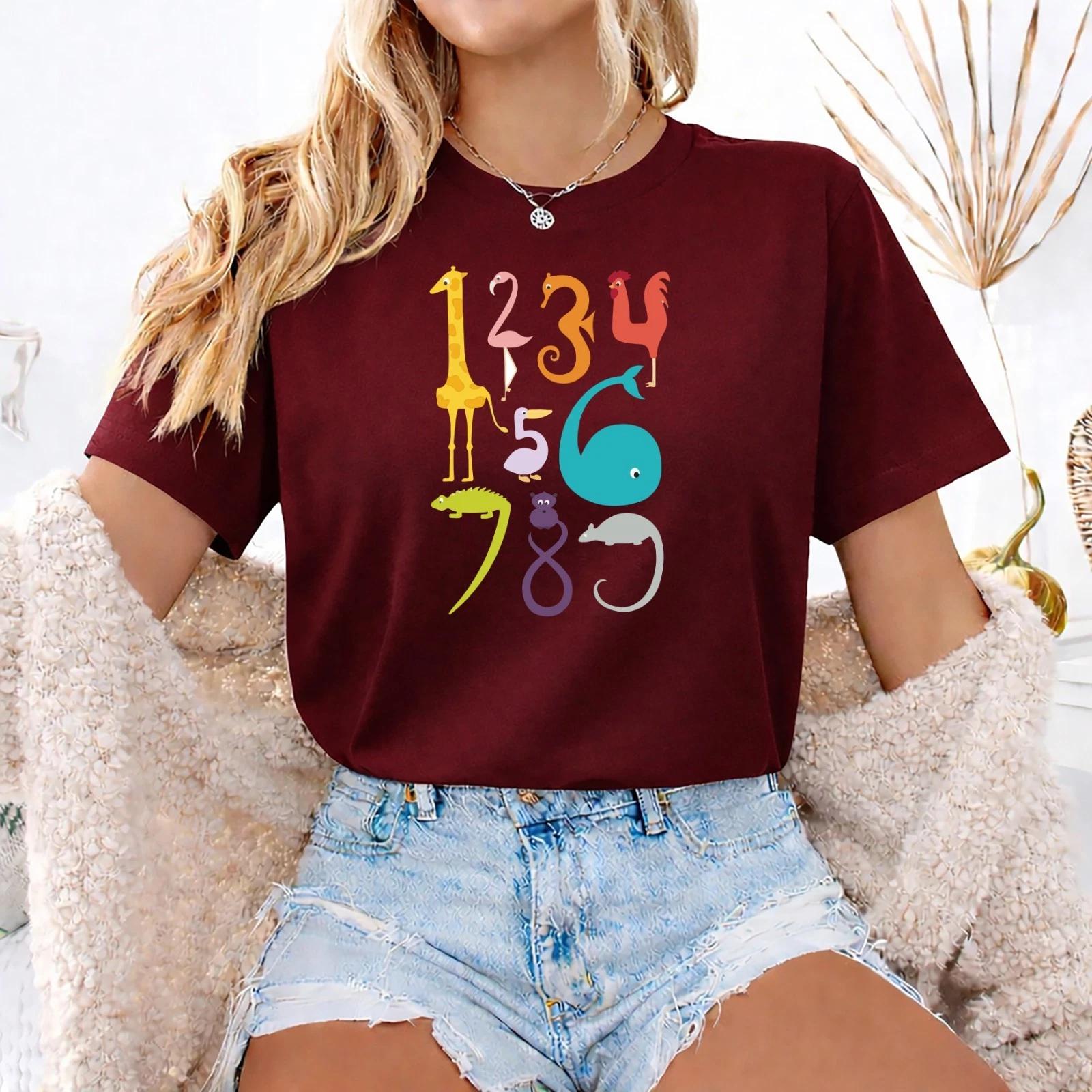 Maths Day T Shirt Kids Preschool Number Day Funny School Tee UK , Number zoo 2XL