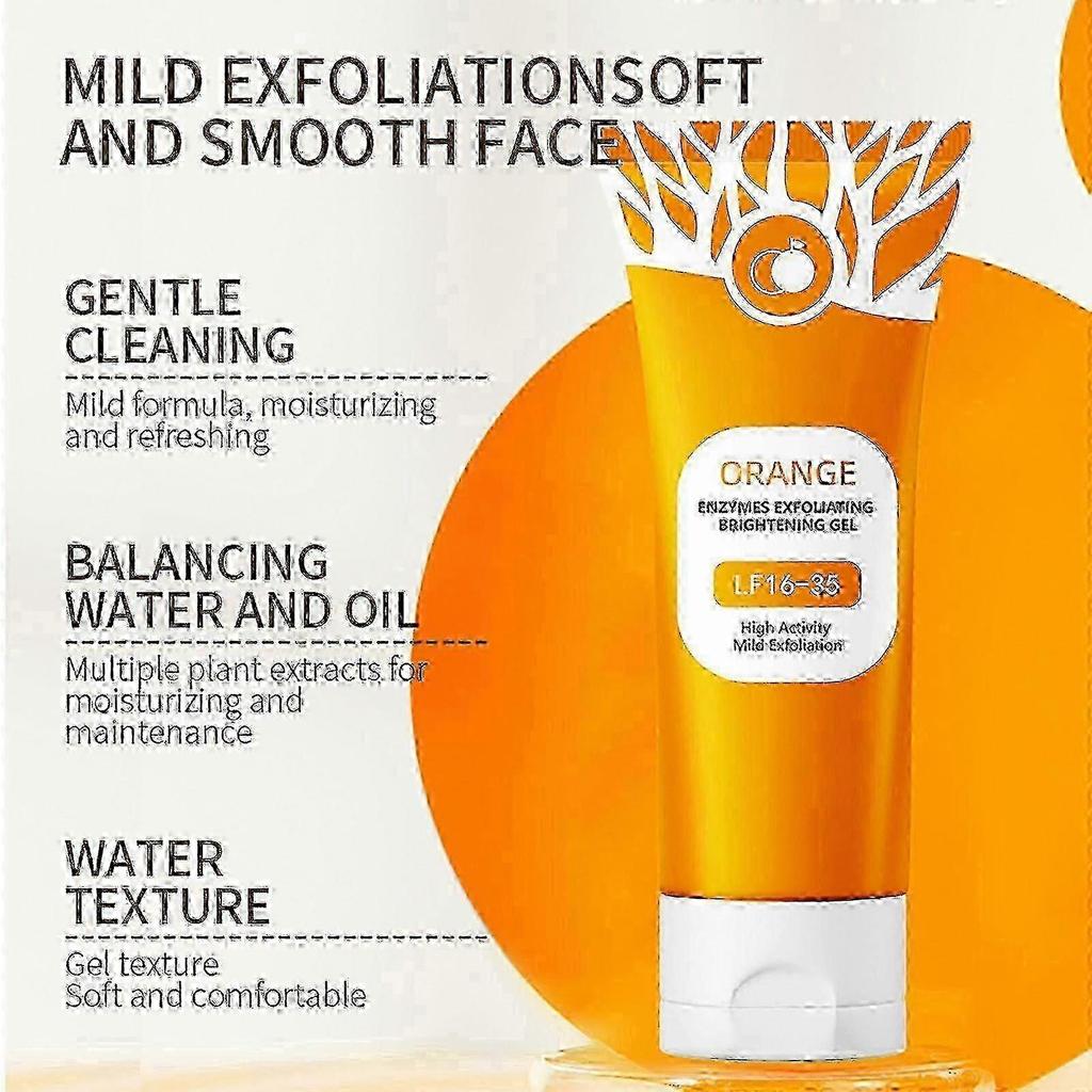 3X Orange Enzymes Exfoliating Brightening Gel Moisturizing Smoothing Tighten Pores Whitening Brightening Exfoliating Peeling Gel 100g 25-26