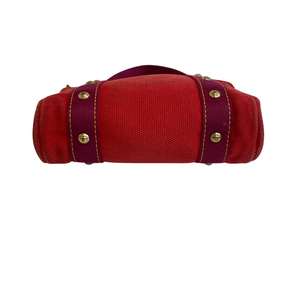 Louis Vuitton M40037 Tote Antigua Canvas Hippo PM Handbag Red Canvas Women Used