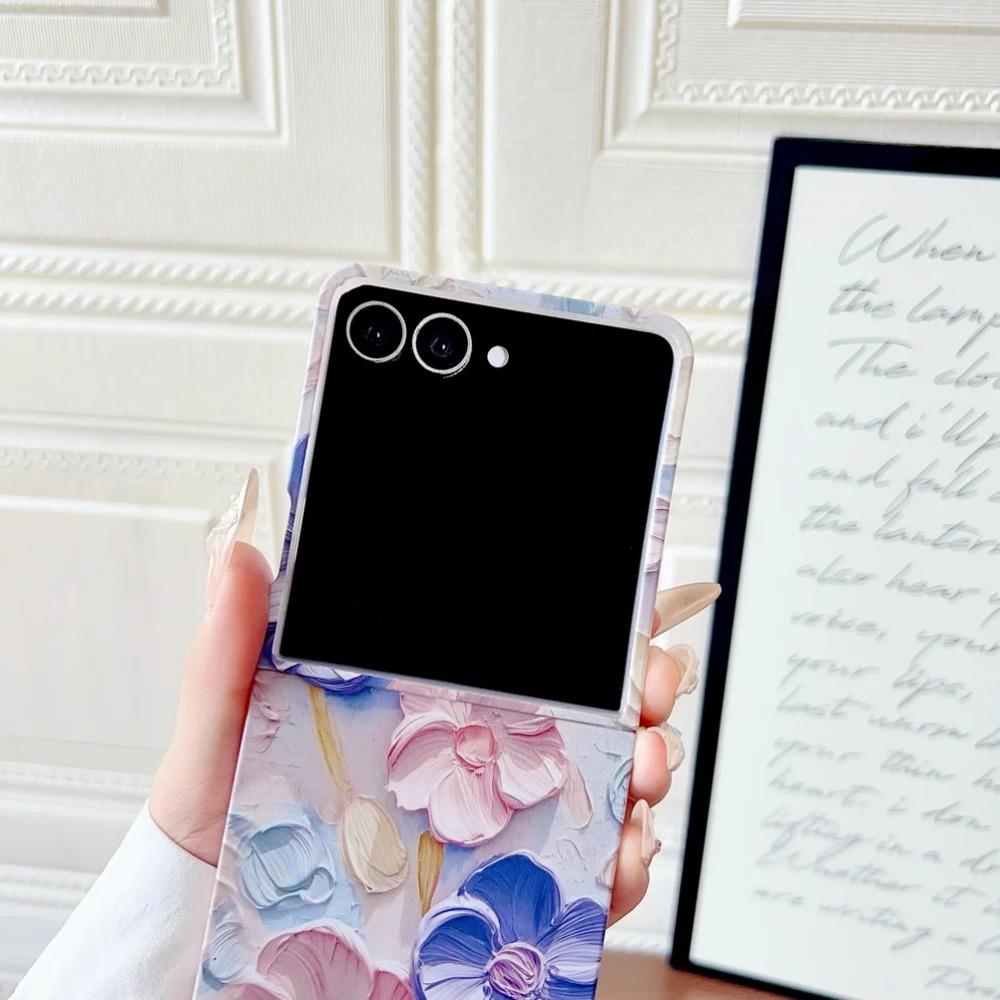 3D Colorful Embossed Effect Watercolor Flower Phone Case for Samsung Z Flip 7 FE 6 Shockproof Slim Camera Protection Back Cover