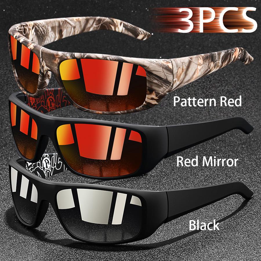 3 Stück Mode Vintage Angeln Radfahren Sport Sonnenbrille Männer Frauen Laufen Bergsteigen Sport Mann Sonnenbrille UV400 Brillen