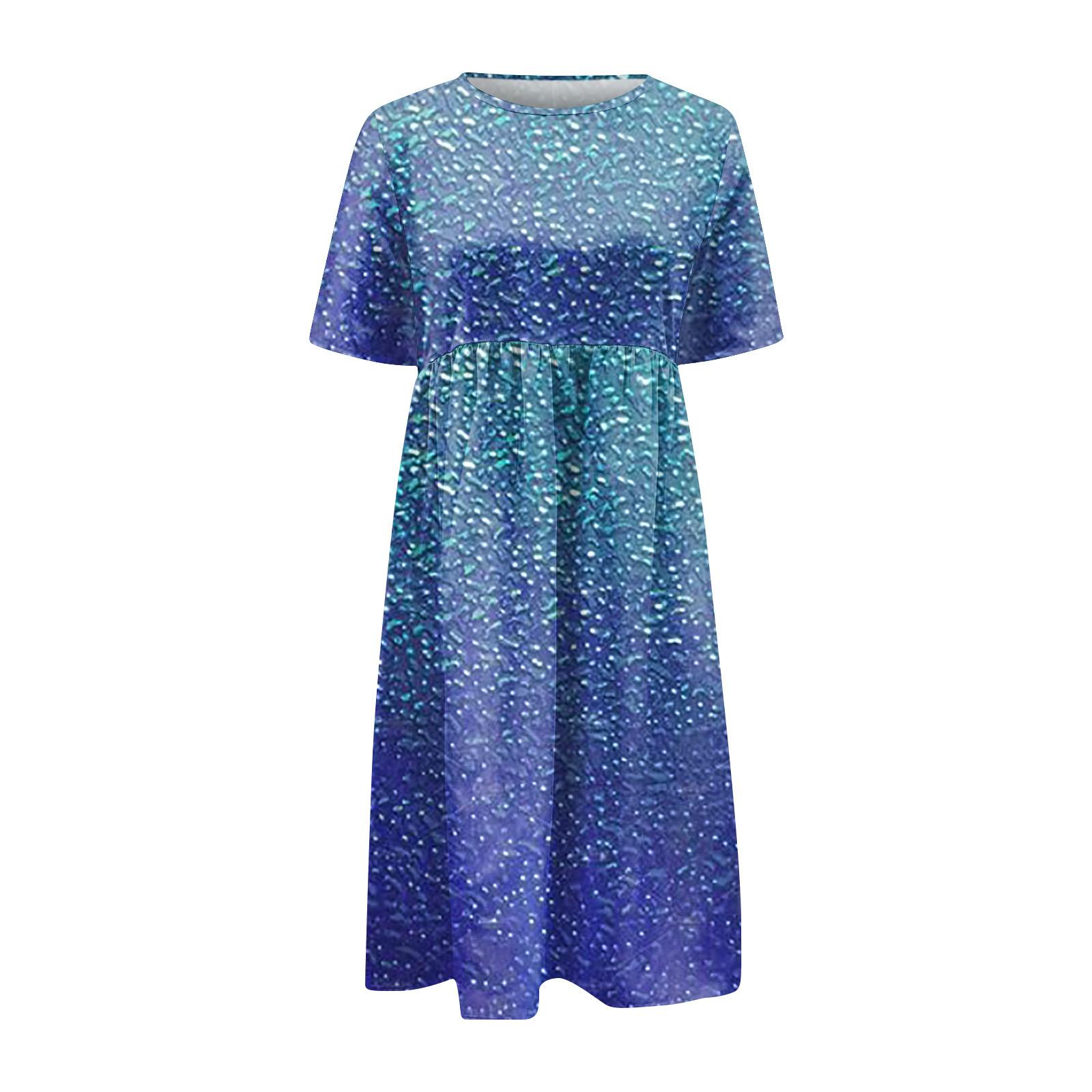 Жен. Повседневные платья Платья с принтами Летние платья С принтами Плиссированные — фото 4