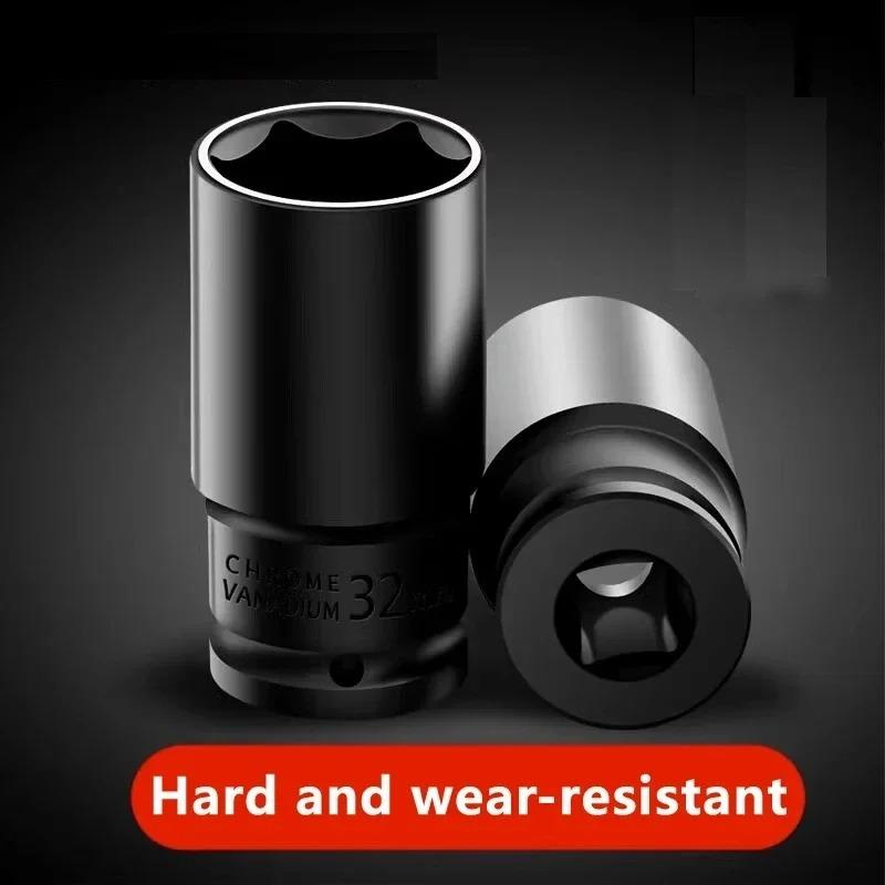 1/2" Drive Socket Set 10 Pcs Metric Deep Socket Set 6 Point Hex Design Impact Socket Set with Portable Storage Case