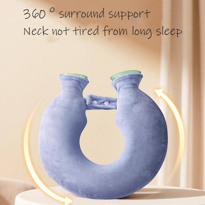 1PCU-Shaped Neck Hot Water Bag, Soft Plush Neck Heater, Hot Water Bag For Winter Warmth, Universal Hot And Cold Products