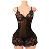 Transparent Sexy Lingerie Women Underwear Deep V See Through Sleepwear Lace Nightdress Thongs Pijamas Sets Female Bodycon Nighty