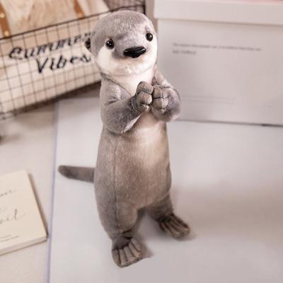 Non-Toxic 35Cm New Kawaii Wild Animal Plush Doll Standing Blessing Otter Sea Otter Kangaroo Raccoon Plush Toy Home Decoration