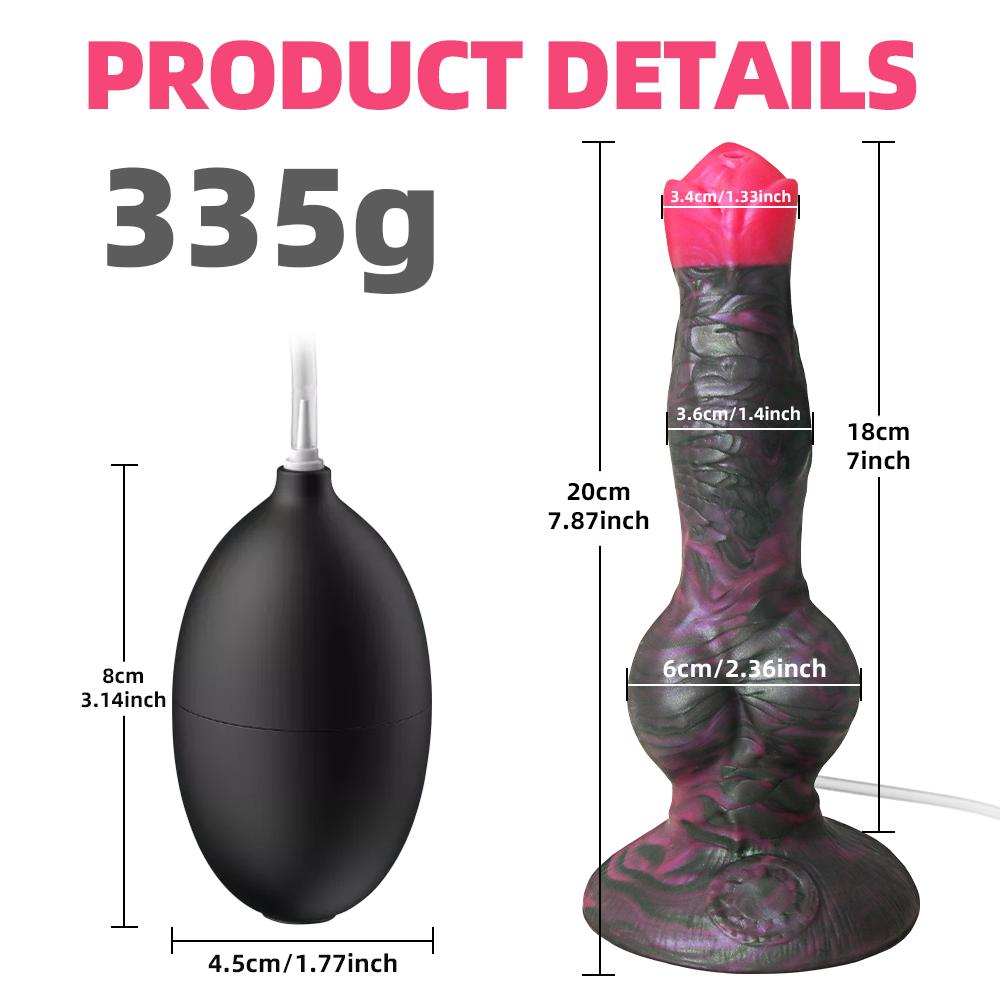 Large Dog Knot Ejacultion Dildo With Sucker Spray Liquid Function Sex Toys For Women/Men/Couple Purple Silicone Squirting Penis