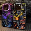 Fashion Graffiti Black Comic Style Phone Case For iPhone 16 15 14 13 12 11 Pro Max Mini 7 8 Plus XR XS Max Shockproof Back Cover