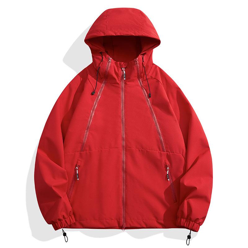 Muži jaro a podzim nový horský outdoorový design Sense párové šaty s kapucí větruodolné voděodolné kempingová venkovní volná bunda