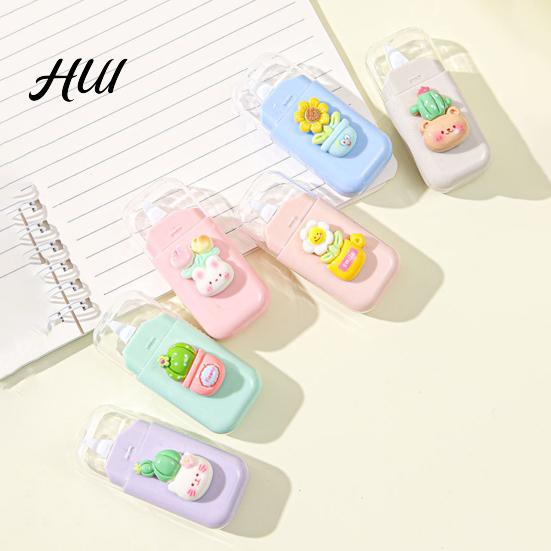 Doll Shaped Correction Tape 6Pcs Cute for Students Portable Mini Whiteout Roller Smooth Cartoon Non-Break School Office Supplies Eye-catching