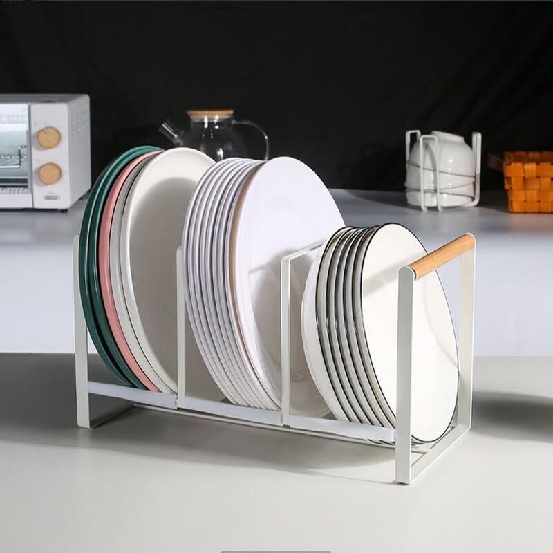 

ZISIZ Wooden Handle 3-Compartment Storage Rack