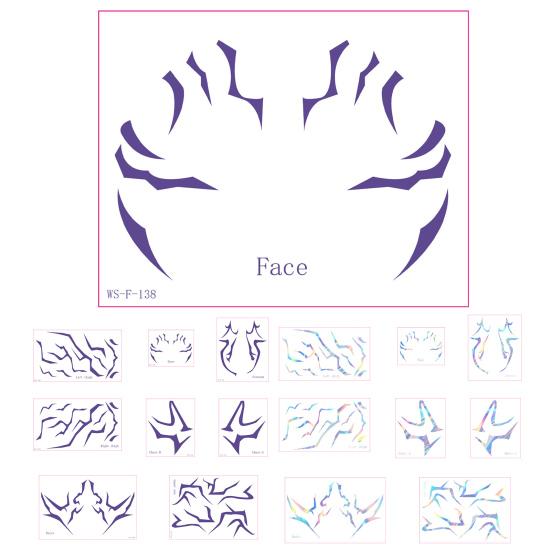 8 ark Anime Tatoveringsklistremerker Svettebestandige Vanntette Midlertidige Tatoveringer Full Dekning Kroppskunst for Cosplay Halloween Cosplay Festtilbehør