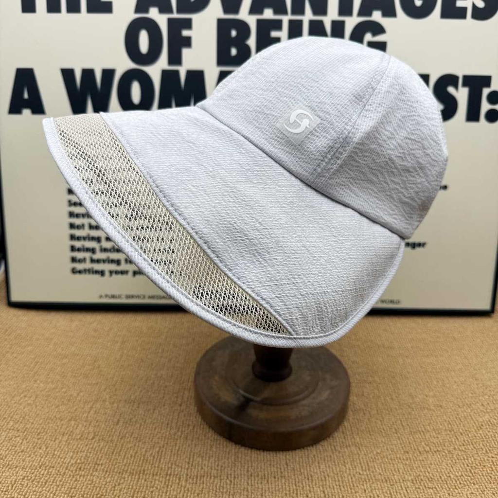 Commuter leisure mesh splicing sun protection hat women's big eaves versatile modified face shape daily sunshade UV protection hat