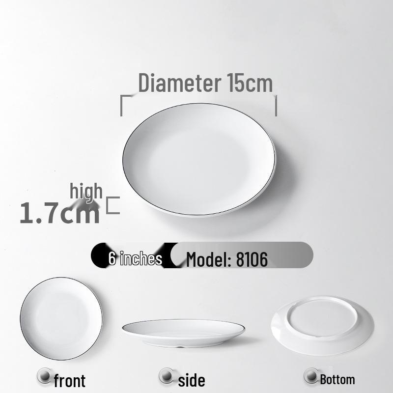 Melamine Imitation Porcelain Round Dinner Plate - Durable Restaurant and Buffet Dish
