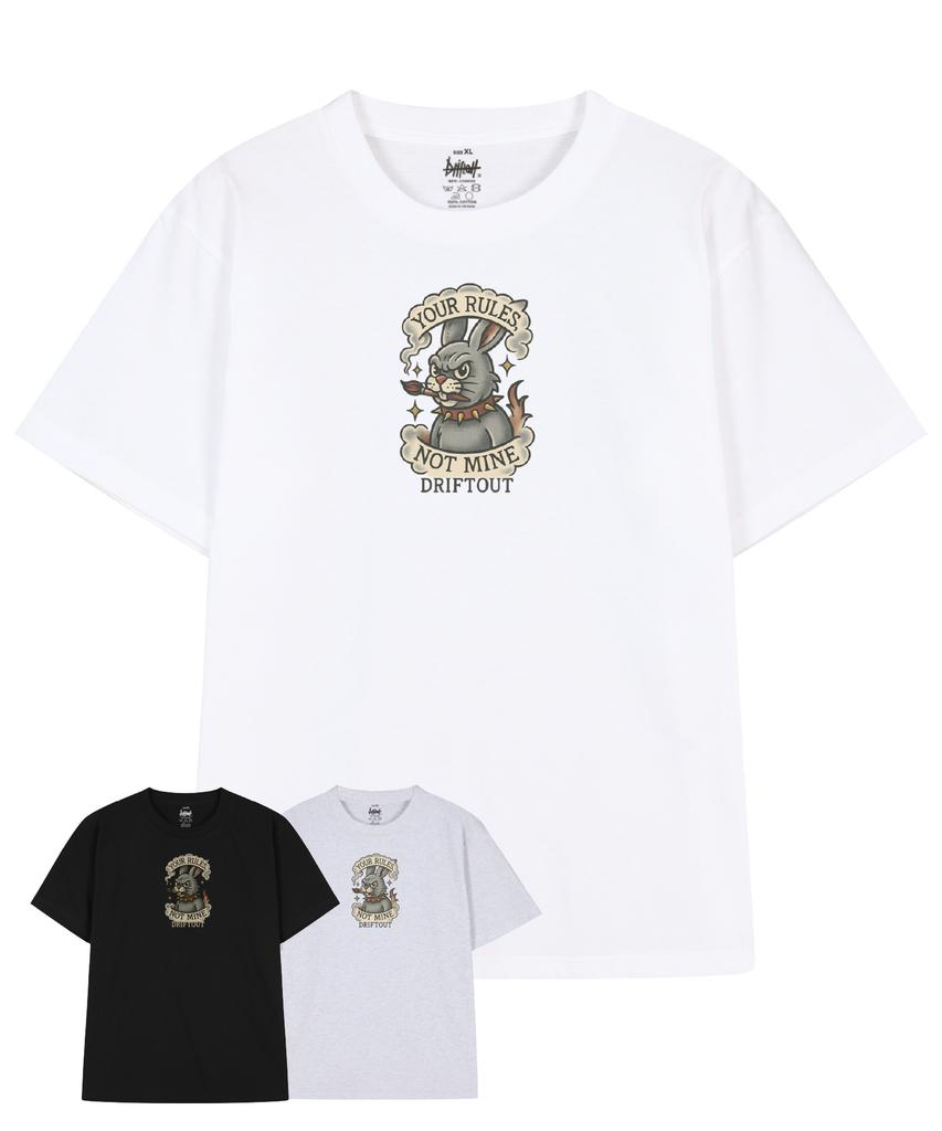 DRIFTOUT Not Mine Angry Bunny Short Sleeve T-Shirt (3 Colors)